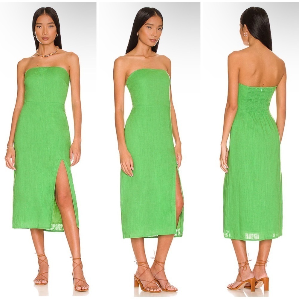 SNDYS Serena Midi Dress in Green Size XS
